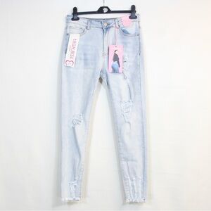 Bamboo High Rise Skinny Light Blue Original Denim Cropped Ankle Jeans NWT